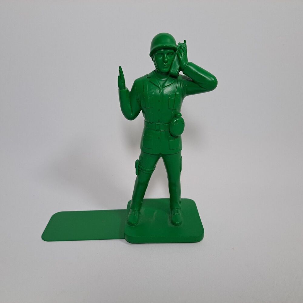 Toy Soldier Bookend Green Army Men Gift Single Toy Story Book End 7.5" Military